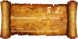Rosenwasser László névjegykártya